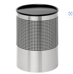 Special Steel Litter Bin – Wide – Square Punch – Swivel Top Lid And Bin Liner – 762SS