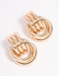 Goldair Gold Triple Row Wrapped Knotted Drop Earrings