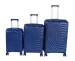 Smte Unbreakable 3-PC Navy Hard-shell Luggage Set With Lock-polypropylene With Keychain