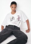 Oversized Printed T-Shirt - White & Korn