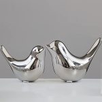 Fantesticryan Small Birds Statues Gold Home Decor Modern Style Figurine Decorative Ornaments For Living Room Bedroom Office Desk
