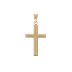 Yellow Gold Classic Plain Cross Pendant Off Chain