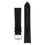 Paul Alligator Embossed Performance Watch Strap In Black - 24MM Silver