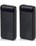 2 Pack 20000MAH Power Banks With Dual USB Outputs - Black Two 20000MAH Power Banks With Dual USB Outputs And LED Indicators