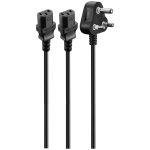 Volkano Presto Series Double 3 Pin Iec Power Cable 1.8M 10A - Black VK-8142-BK