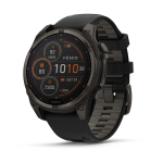Garmin Fenix 8 - 47MM - Solar Sapphire - Carbon Grey Dlc Titanium With Black pebble Grey Band