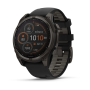 Garmin Fenix 8 - 47MM - Solar Sapphire - Carbon Grey Dlc Titanium With Black/pebble Grey Band