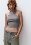 Rib-knit Vest Top - Grey