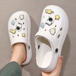 Men's Solid Color Anti Odor Open Toe Breathable Chunky Slippers Comfy Non Slip Durable Eva Slides Men's Indoor Footwear