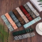 Retro Geometric Pattern Bag Strap Wide Adjustable Shoulder Bag Strap Replacement Travel Accessories