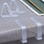 10PCS Transparent Non-slip Tablecloth Clips - Durable Plastic Corner Grips For Secure Dining Table Cover Fixing Ideal For Home &