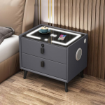 Ekko Smart Nightstand With Automatic Sensor LED Light And Wireless Charging Function With USB And Typec Ports - 2 Drawers Dimmab