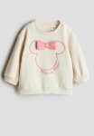 Bow-detail Sweatshirt - Cream minnie Mouse