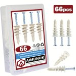 66PCS Self Drilling Drywall Anchors Kit Wall Anchors And Screws For Drywall 33 Self-tapping threaded Plastic Sheetrock Anchors +
