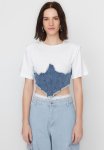 Corset Detailed Denim Bustier - Blue