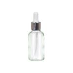 30ML Clear Glass Aromatherapy Bottle With Pipette - White & Silver Collar 18 78