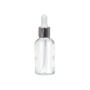 30ML Clear Glass Aromatherapy Bottle With Pipette - White & Silver Collar 18/78