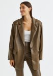 Oversized Single-breasted Blazer - Brown