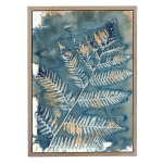 Botany Blue 6 Art Print - A4 Framed Canvas With Natural Wood Frame