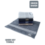 Simon Baker - Greek Key Hand Towels 600 Gms Various Colours - 50CM X 90CM - Black / 50CM X 90CM