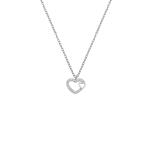 Sterling Silver Cubic Zirconia Open Double Heart Pendant Necklace