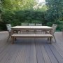 Pine 8-SEATER With No Cushion Bench 5 Chairs