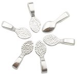 Small Glue On Flat Spoon Bail 15X6MM Silver 10PCS
