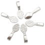 Small Glue On Flat Spoon Bail 15X6MM Silver 10PCS
