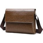 Brown 33CMX24.5CMX5CM Men& 39 S Leather Shoulder Bag Casual Briefcase Men& 39 S Travel Diagonal