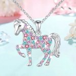 Creative Fashionable Shiny Horse Necklace For Girls Birthday Graduation Party Christmas Gift
