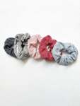 Striped Hair Scrunchies - Black