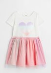 Tulle-skirt Jersey Dress - Pink Heart