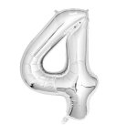 Casey 102CM Silver Balloon NUMBER.4 Retail Packaging No