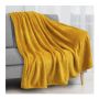Lux Plush Velvet Bed Throw 210X150 Yellow