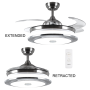 Bright Star Lighting - Satin Nickel Retractable Ceiling Fan With Bluetooth Speaker