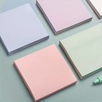 100 Sheets Morandi Five-color Integrated Square Sticky Notes Morandi Color Sticky Notes Colorful Student Stationery Message Note
