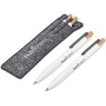 Mimo Recycled Aluminum Ball Pen & Pencil Set – Solid White