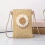 Fashionable MINI Crossbody Bag Elegant Geometric Pattern Bag With Flower Accent Lightweight Urban Style Bag For Beach And Vacation Use