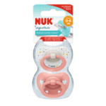 NUK Signature 2 Pack Silicone Soother Pink 0-6M