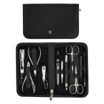 3 Swords Manicure Set: 11 Extra-fine Quality Steel Tools In A Black Genuine Leather Case L 7871 Fn