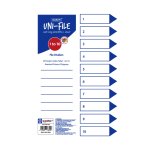 Marlin File Dividers Indexes Polyprop: 10 Position Printed 1-10 - Pack Of 10