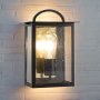 Miso Single Metal And Glass Outdoor Wall Light Black