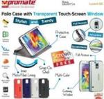 Promate Red Lucent S5 Bookcover With Touch Screen