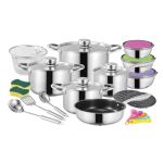 Bon Voyage Diamond 28 Piece Stainless Steel Cookware Heavy Bottom Pots Set