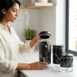Marble Pattern Glass Spice Jar