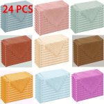24-PACK Fringe Cotton Cloth Napkins - Soft Absorbent Reusable Solid Color Rectangle Table Linens For Dining Weddings Birthdays A
