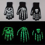 1PAIR Glow-in-the-dark Skeleton Knit Winter Gloves