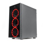 Redragon Thundercracker 3XRGB LED Tempered Glass Side front Atx Gaming Chassis Black