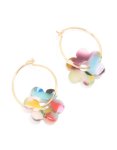 Goldair Gold Marble Acrylic Flower Rondell Earrings