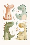 Happy Dinos 3 Canvas Print - 600MM X 600MM